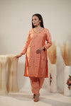 Peach Straight Kurta Set for women online