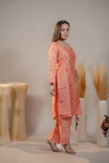 Buy Peach kurta set with palazzo pant for wedding online