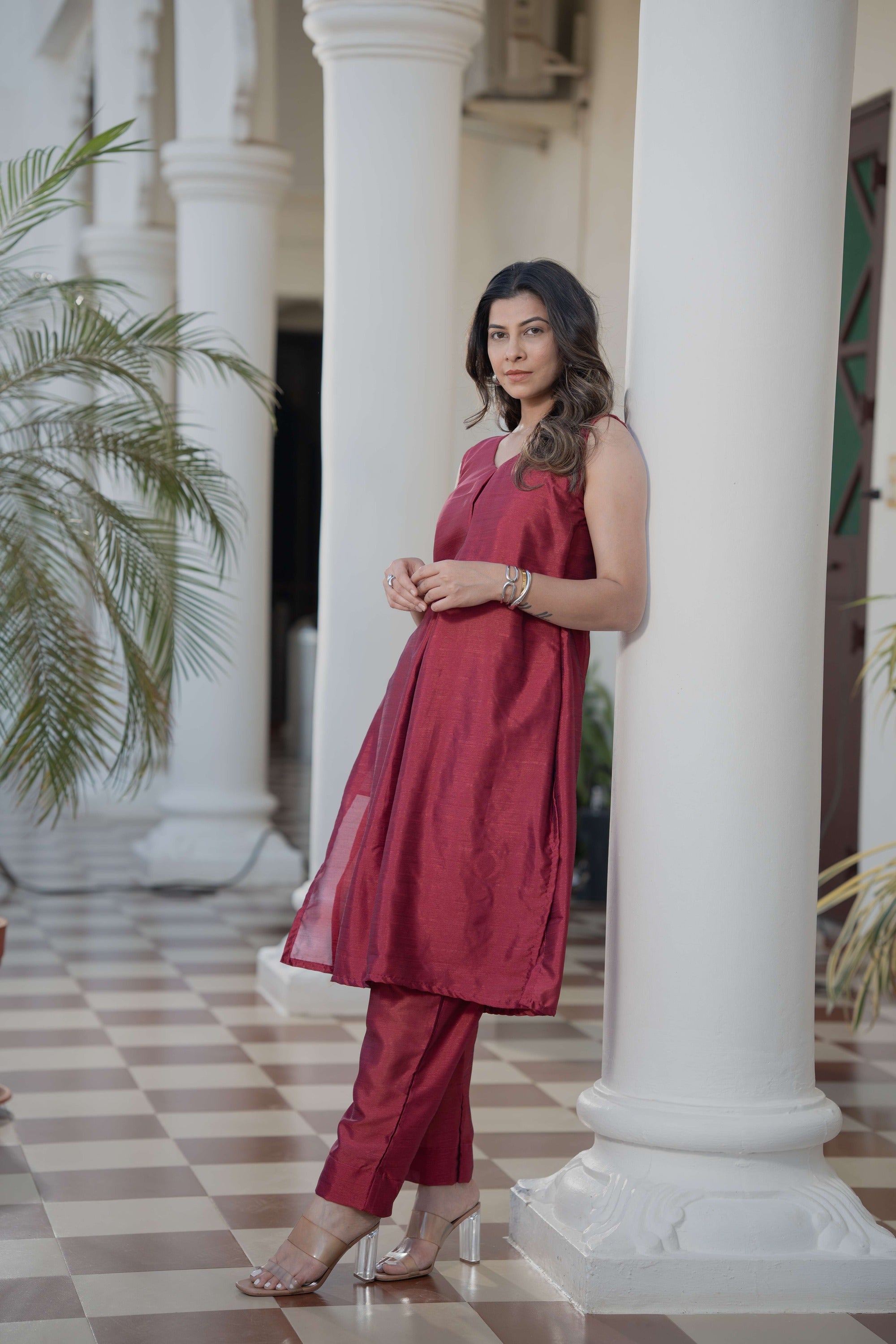 Dark Burgundy Kurta set
