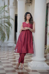 Dark Burgundy Kurta set for women