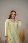 Buy Light Olive Full sleeves Kurta Pant Set 