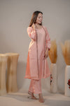 Orange Straight Kurta set with palazzo pant