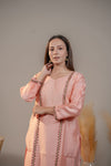 Dusty Orange V-Neck Kurta Pant Set for women online