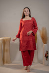 Buy Dark Red Kurta Set