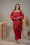 Dark Red Kurta Set for women
