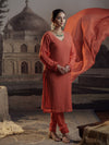 Orange Heritage Kurta Pant Set.
