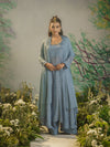 Subdued Blue Flared Anarkali.