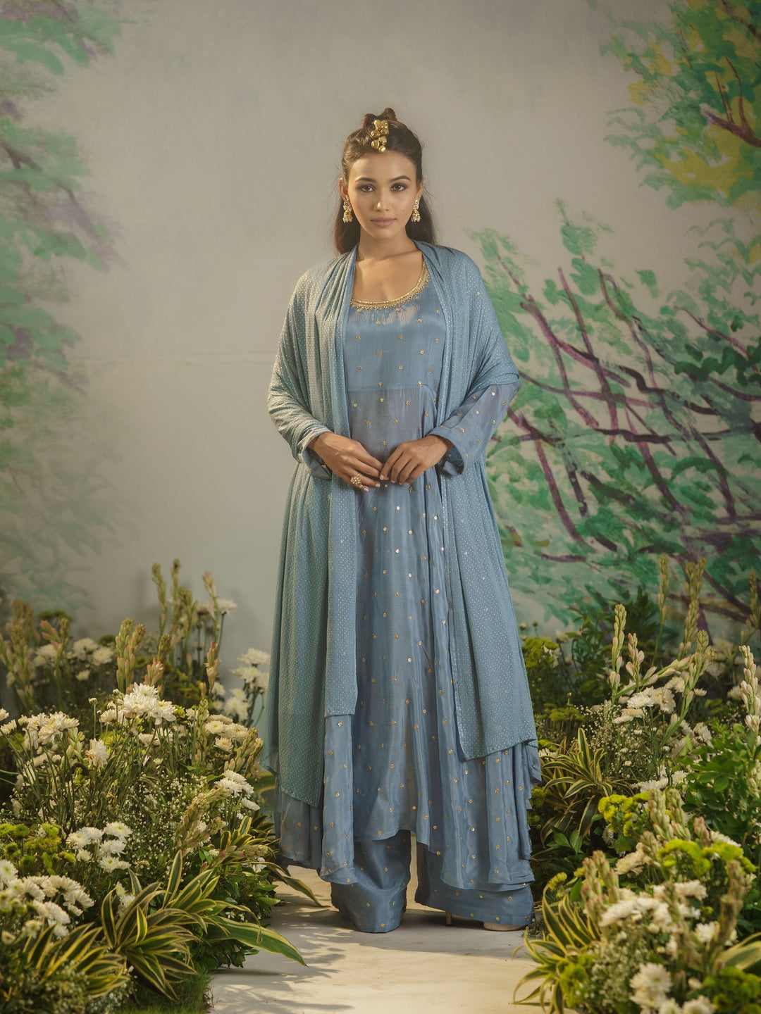Buy Blue Anarkali Set for Women | Premium Designer Wedding Wear