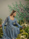 Subdued Blue Flared Anarkali.