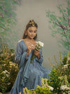 Subdued Blue Flared Anarkali.