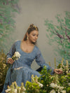 Subdued Blue Flared Anarkali.