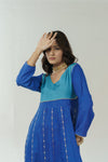 Lapis Blue & Baby Blue embroidered anarkali set