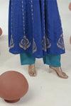 Lapis Blue & Baby Blue embroidered anarkali set