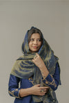 Navy blue hand embroidered straight kurta set