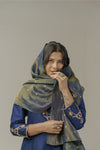 Navy blue hand embroidered straight kurta set