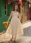 Women Midi Dress- Lemon Yellow, Resort & Vacation Wear