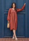 Linen Terra cotta dress