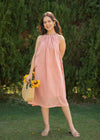 Women Midi Dress-Dusty Pink, Resort & Vacation