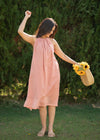 Women Midi Dress-Dusty Pink, Resort & Vacation