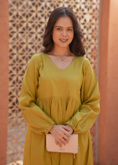 Comfortable Puff sleeves linen dress online