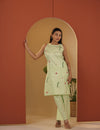 Green Bloom kurta pant set.
