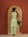 Green Bloom kurta pant set.