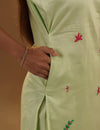 Green Bloom kurta pant set.