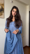 Subdued Blue Flared Anarkali.