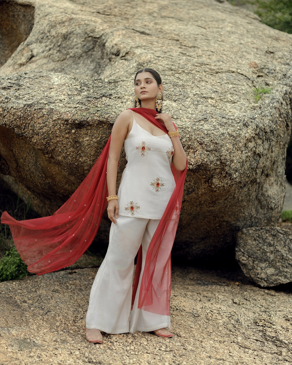 PEARL RIWAAZ IVORY SHARARA SUIT