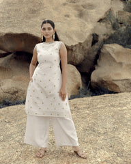 IVORY INAYAL MIRROR KURTA PALAZZO.
