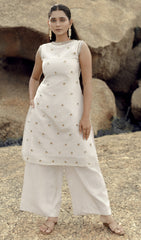 IVORY INAYAL MIRROR KURTA PALAZZO.