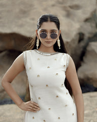IVORY INAYAL MIRROR KURTA PALAZZO.