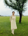 CREAM TISSUE SILK KURTA SET