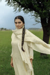 CREAM TISSUE SILK KURTA SET