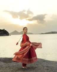 SINDOORI SWARN ANARKALI SET.