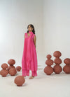Baby pink hand embroidered anarkali set