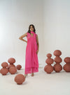 Baby pink hand embroidered anarkali set