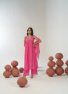 Baby pink hand embroidered anarkali set