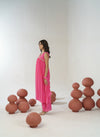 Baby pink hand embroidered anarkali set