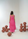 Baby pink hand embroidered anarkali set