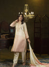 Beige & Peach Ombre hand embroidered kurta pant