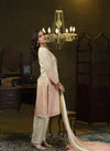 Beige & Peach Ombre hand embroidered kurta pant