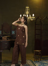 Brown hand embroidered palazzo set