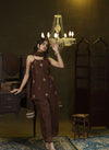 Brown hand embroidered palazzo set