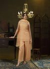 Peach hand embroidered palazzo set