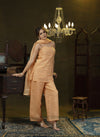 Peach hand embroidered palazzo set