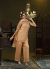 Peach hand embroidered palazzo set