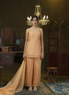 Peach hand embroidered palazzo set