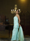 Mint hand embroidered palazzo set