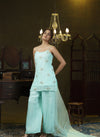 Mint hand embroidered palazzo set